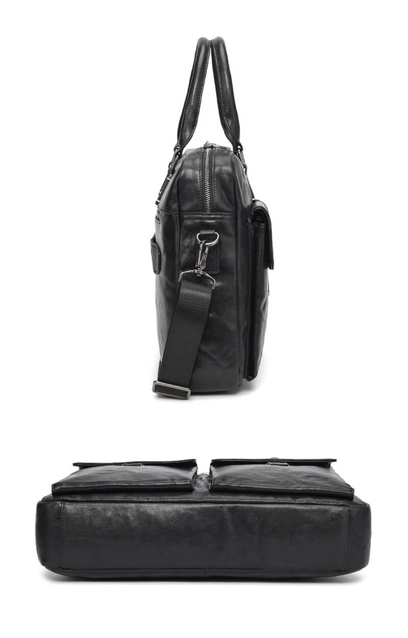 Herren Businesstasche Leder Aktentasche mit Laptopfach