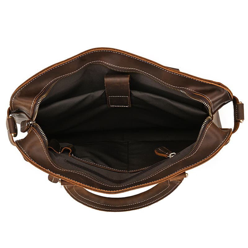 Herren Businesstasche Leder Aktentasche Vintage mit Laptopfach