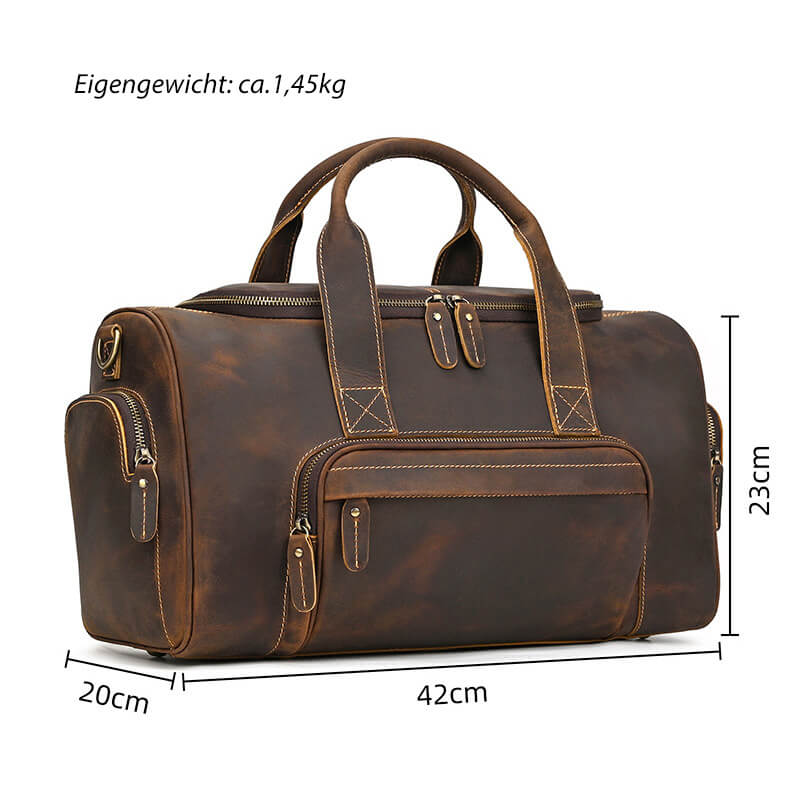 Herren Handtasche Crazy Horse Leder Reisetasche Umhängetasche