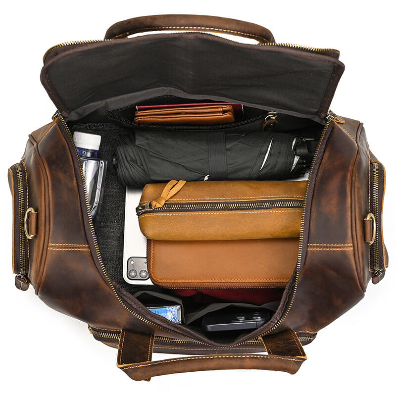 Herren Handtasche Crazy Horse Leder Reisetasche Umhängetasche