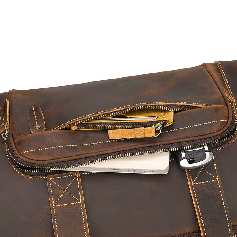 Herren Handtasche Crazy Horse Leder Reisetasche Umhängetasche