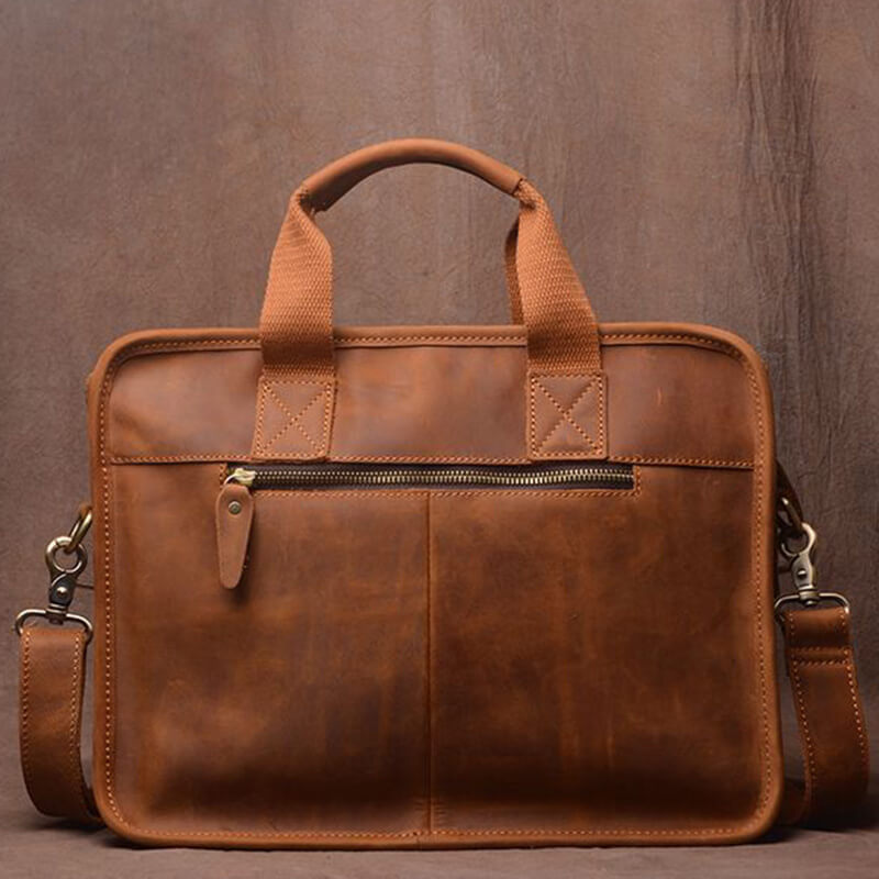Herren Handtasche Vintage Leder Businesstasche Aktentasche mit Laptopfach