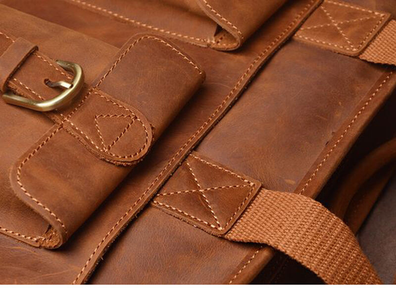Herren Handtasche Vintage Leder Businesstasche Aktentasche mit Laptopfach