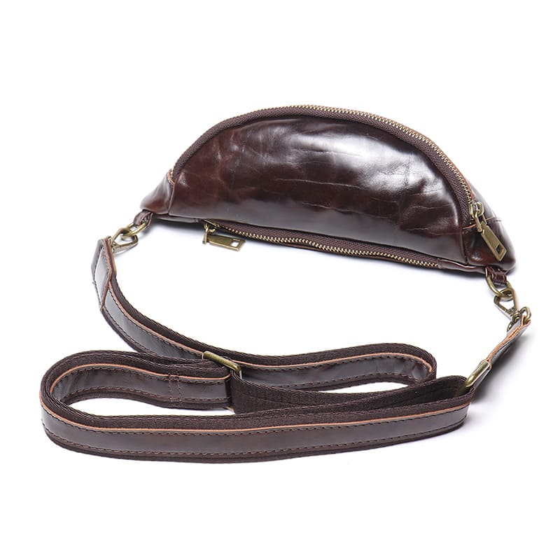 Herren Hüfttasche Bauchtasche Leder Umhängetasche Vintage Outdoor