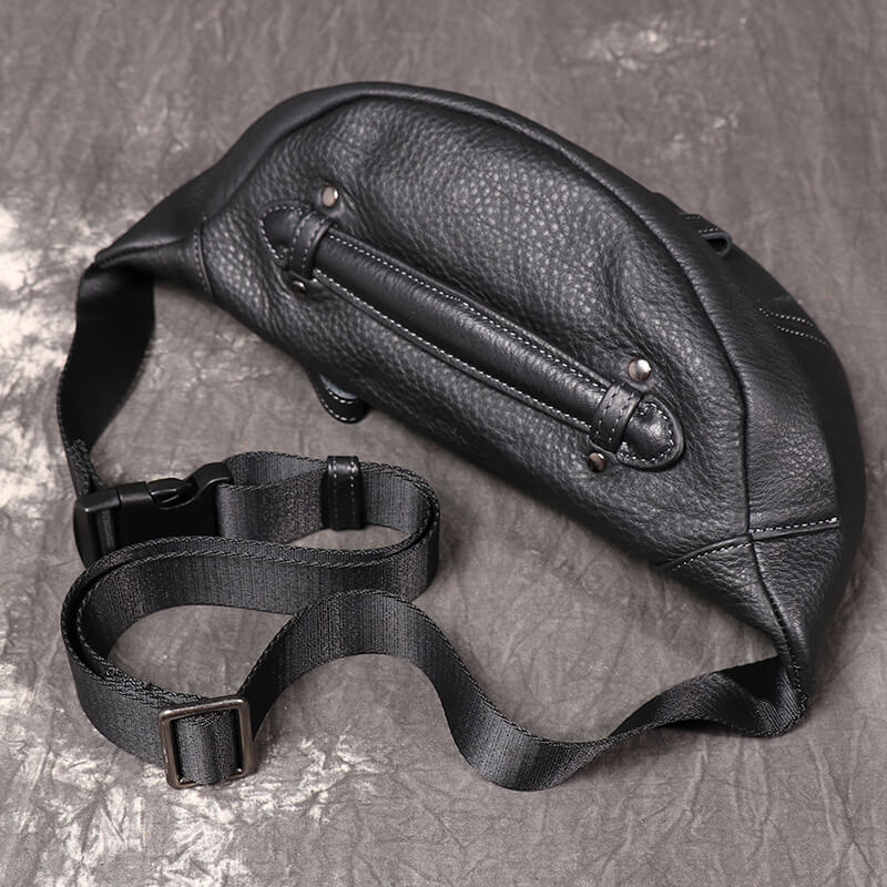 Herren Hüfttasche Leder Outdoor Wandern in Schwarz und Kaffeebraun