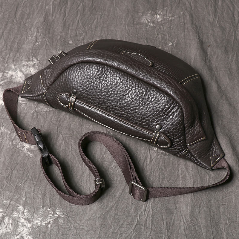 Herren Hüfttasche Leder Outdoor Wandern in Schwarz und Kaffeebraun