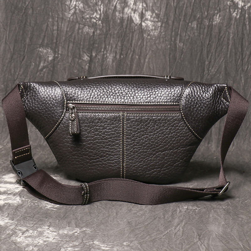 Herren Hüfttasche Leder Outdoor Wandern in Schwarz und Kaffeebraun