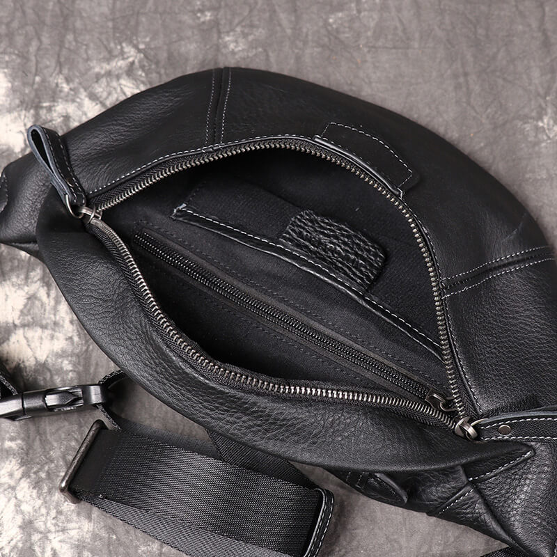 Herren Hüfttasche Leder Outdoor Wandern in Schwarz und Kaffeebraun