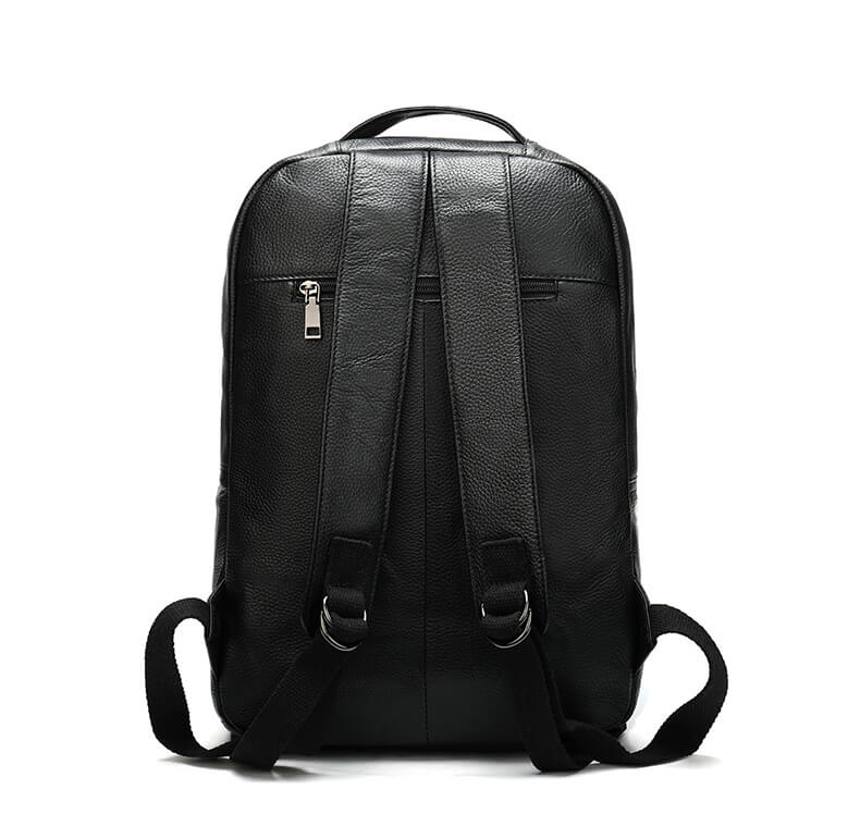 Herren Leder Rucksack weiches Leder schwarz Business