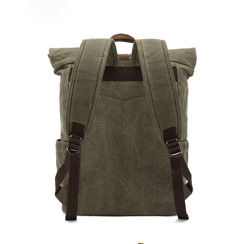 Herren Rucksack aus gewachstem Canvas Reiserucksack Männer