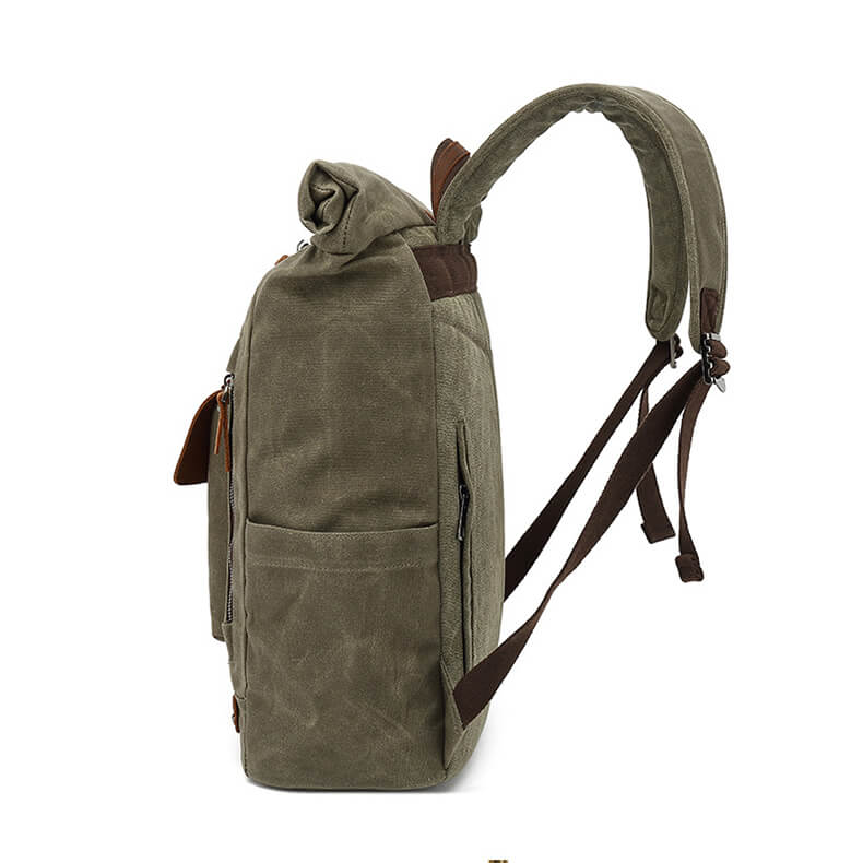 Herren Rucksack aus gewachstem Canvas Reiserucksack Männer