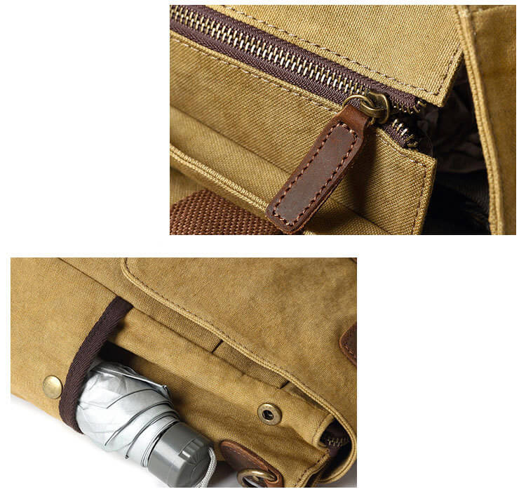 Herren Rucksack aus gewachstem Canvas Reiserucksack Männer