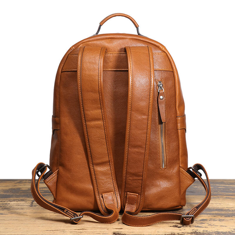 Herren Rucksack Leder mit Laptopfach Backpack Männer für Business und Kurzreise