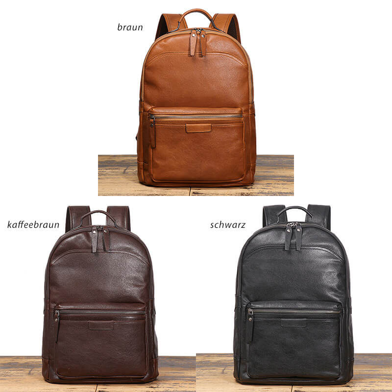 Herren Rucksack Leder mit Laptopfach Backpack Männer für Business und Kurzreise