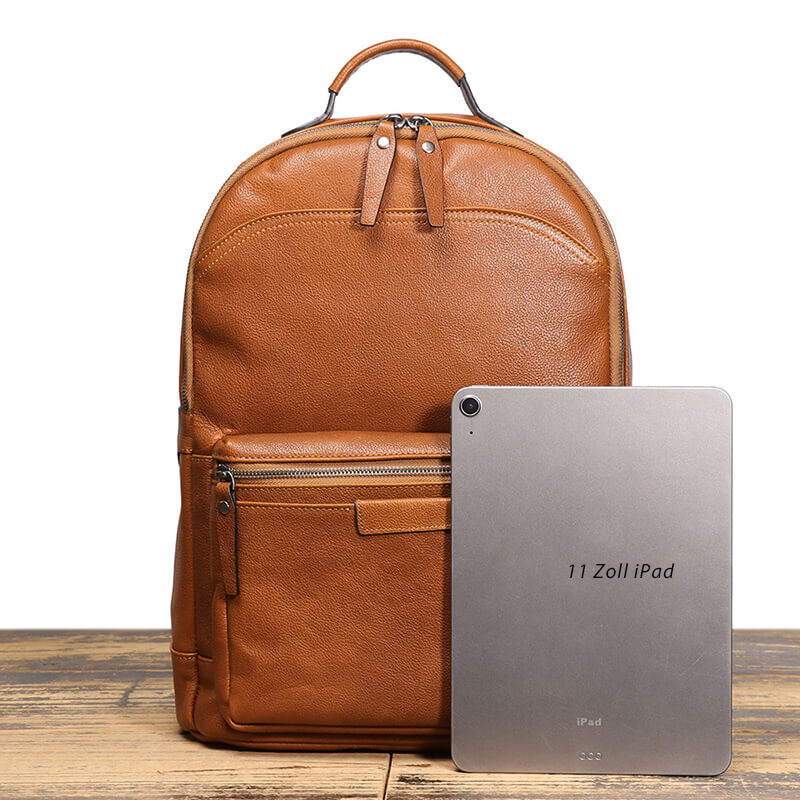 Herren Rucksack Leder mit Laptopfach Backpack Männer für Business und Kurzreise
