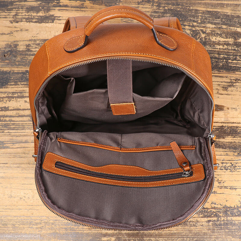 Herren Rucksack Leder mit Laptopfach Backpack Männer für Business und Kurzreise