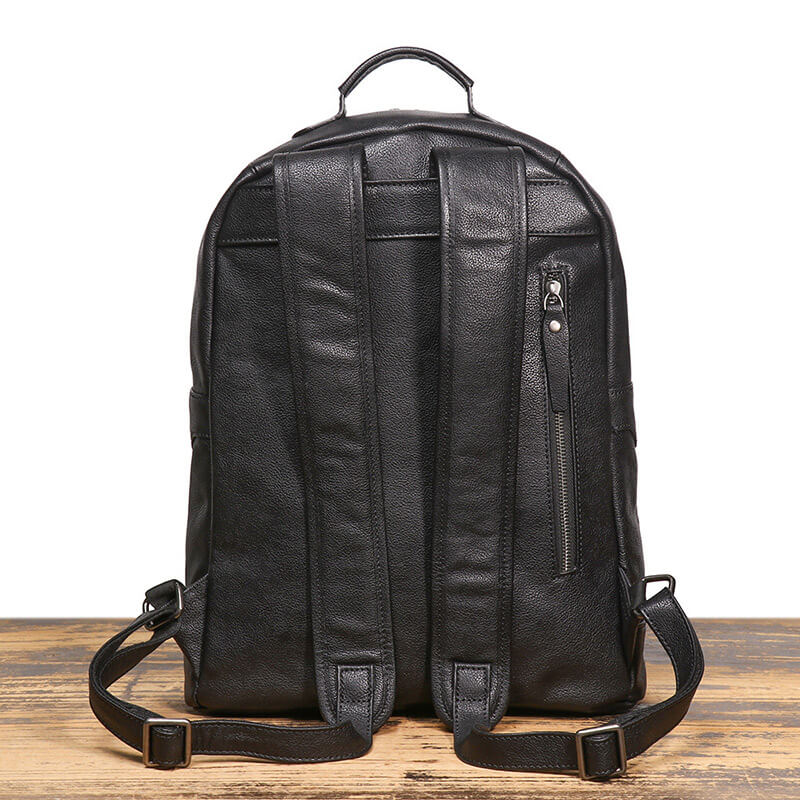 Herren Rucksack Leder mit Laptopfach Backpack Männer für Business und Kurzreise