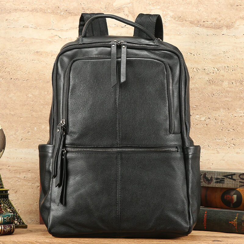 laptop rucksack herren leder schwarz
