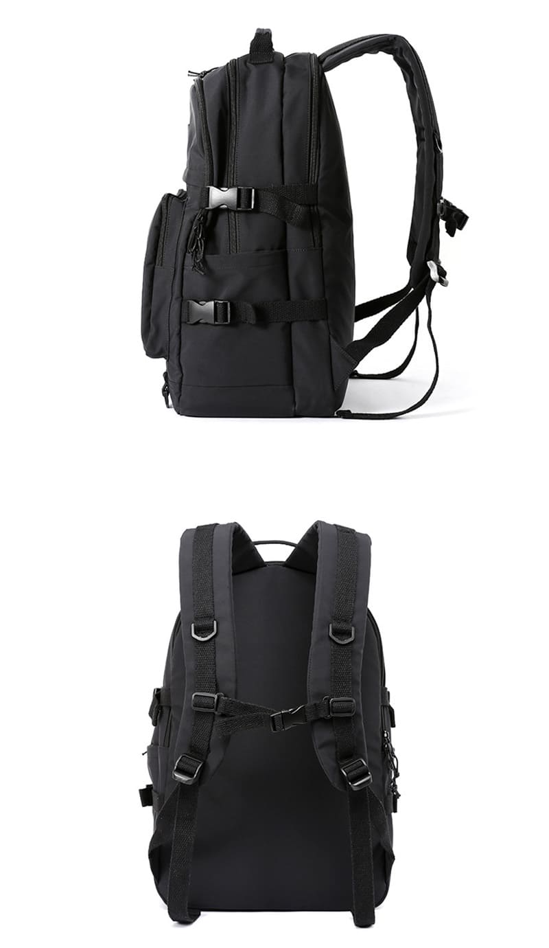 Herren Schwarz Rucksack aus Oxford wasserdicht mit Laptopfach für Uni