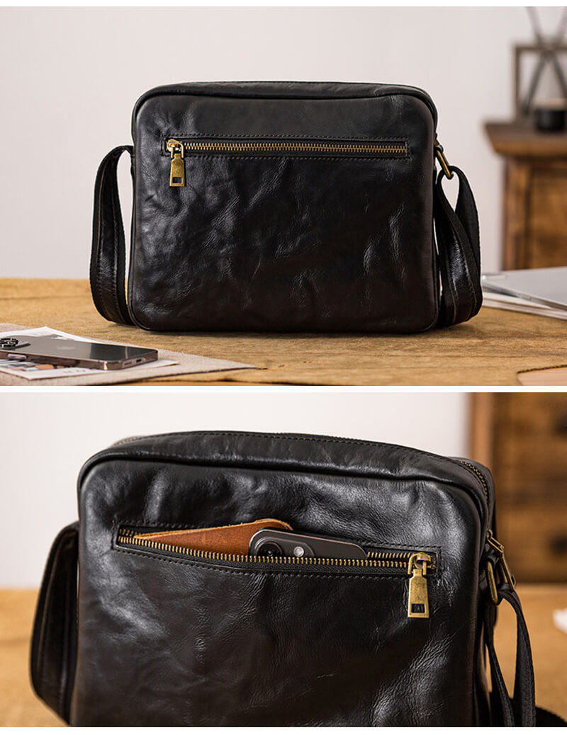 Herren Umhängetasche Leder Crossbody Tasche in 2 Farben