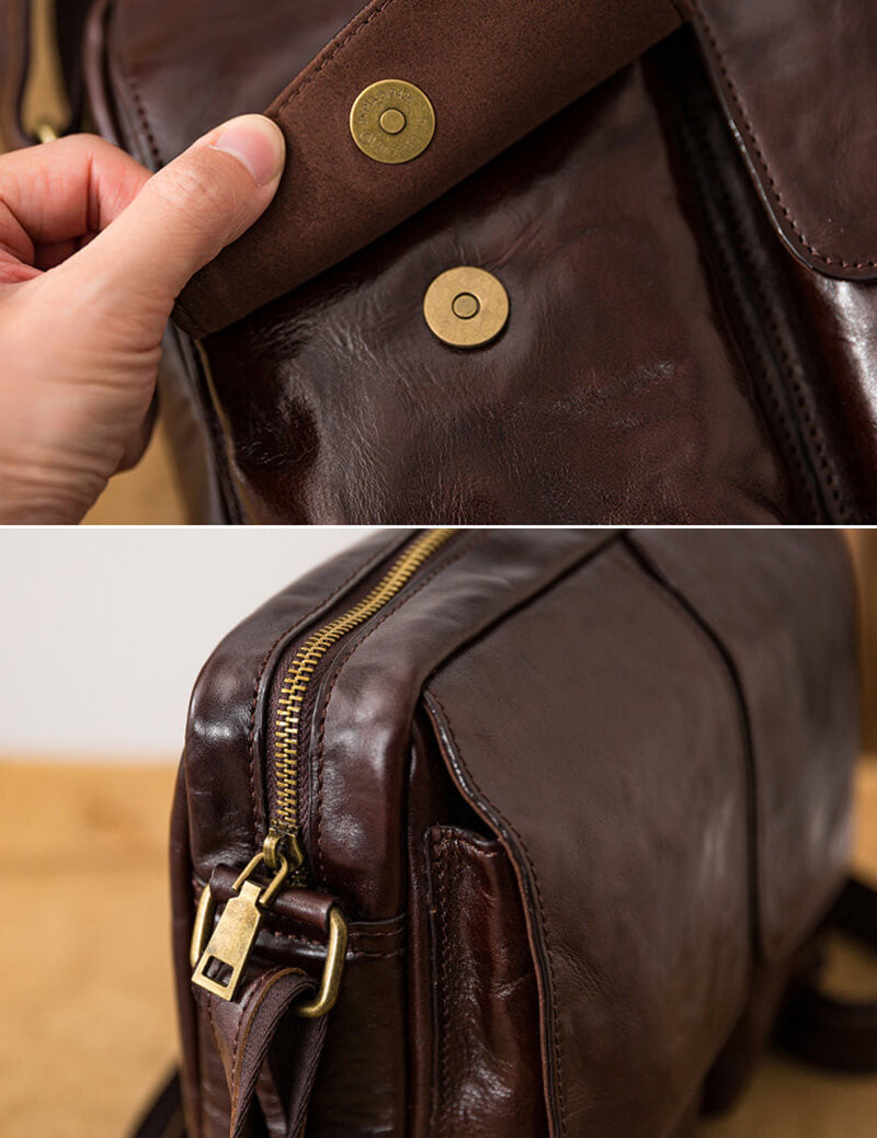 Herren Umhängetasche Leder Crossbody Tasche in 2 Farben