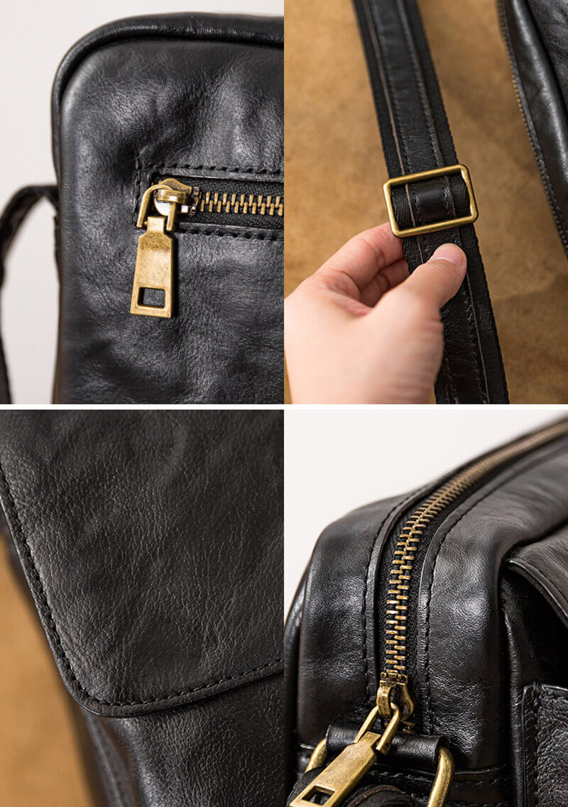 Herren Umhängetasche Leder Crossbody Tasche in 2 Farben