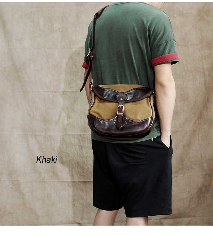 umhängetasche herren canvas leder
