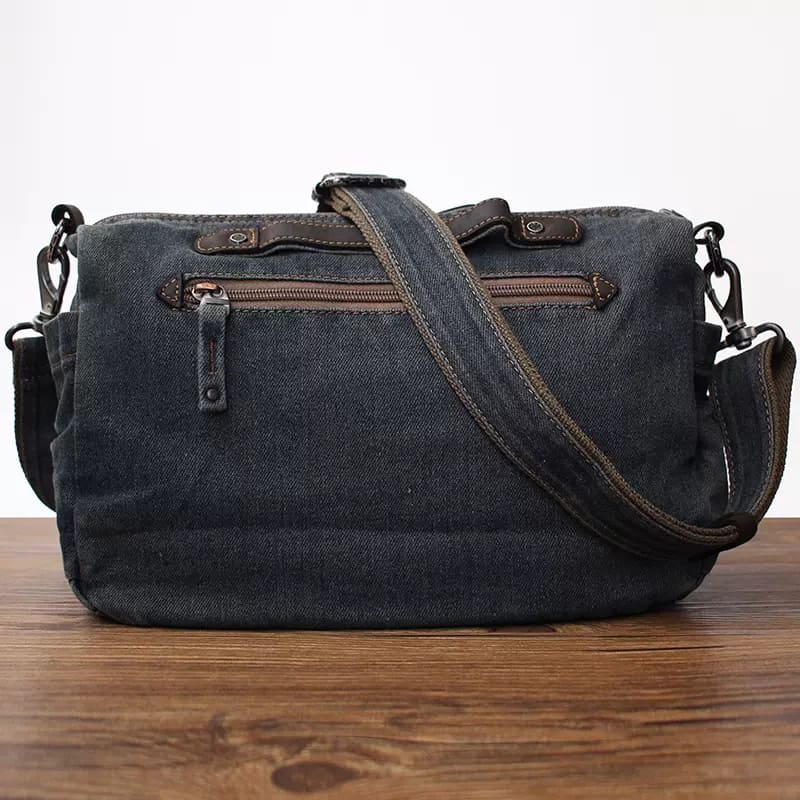 Herren Umhängetasche Vintage Denim Jeansstoff Tasche