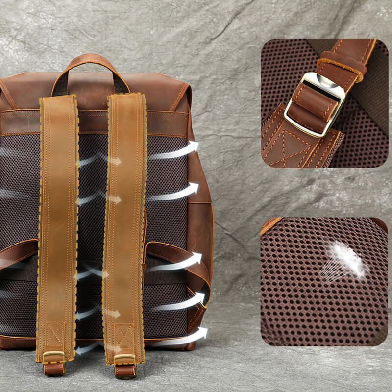 Herren Vintage Rucksack aus Crazy-Horse-Leder