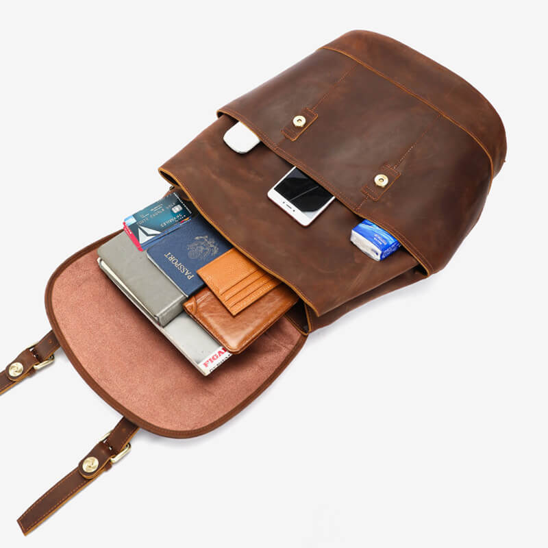Herren Vintage Rucksack aus Crazy-Horse-Leder
