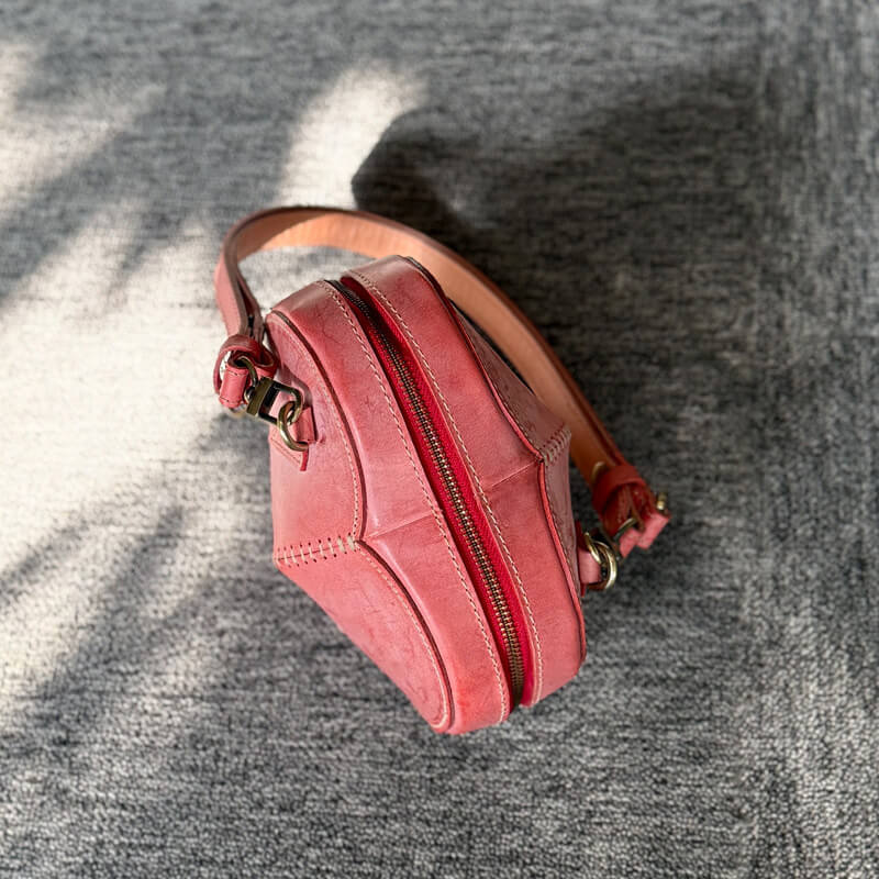 Herz Umhängetasche Damen Leder Schultertasche Herzform Unterarmtasche