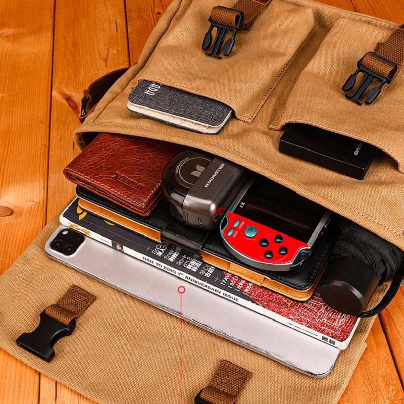 hochwertige Umhängetasche Herren Canvas Tasche Vintage Messenger Bag Männer