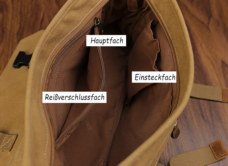 hochwertige Umhängetasche Herren Canvas Tasche Vintage Messenger Bag Männer