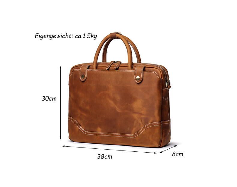 hochwertige Businesstasche Vintage Aktentasche Herren Leder braun Umhängetasche Handtasche