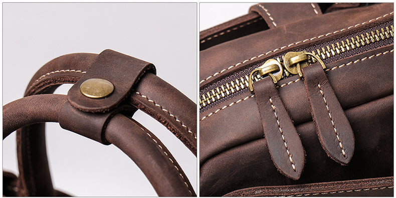 hochwertige Businesstasche Vintage Aktentasche Herren Leder braun Umhängetasche Handtasche