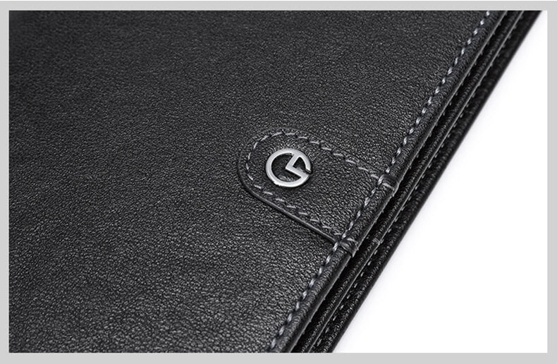 hochwertige schwarze Geldbörse Portemonnaie Herren Leder lang