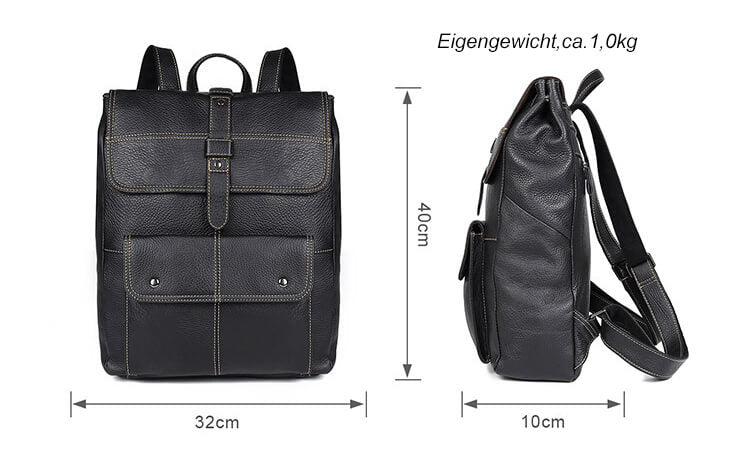 hochwertiger Leder Rucksack Herren groß für Laptop und Reisen