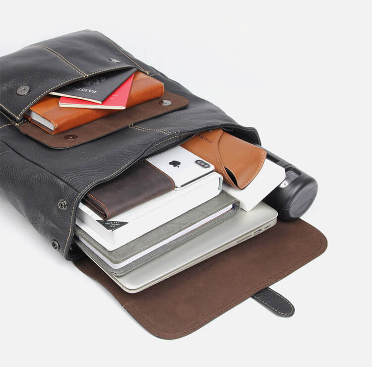 hochwertiger Leder Rucksack Herren groß für Laptop und Reisen