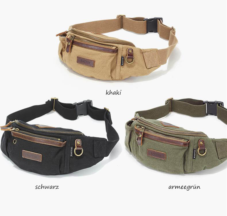 Hüfttasche Outdoor für Herren aus Canvas Brusttasche