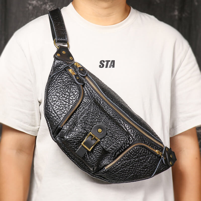 bauchtasche herren leder schwarz