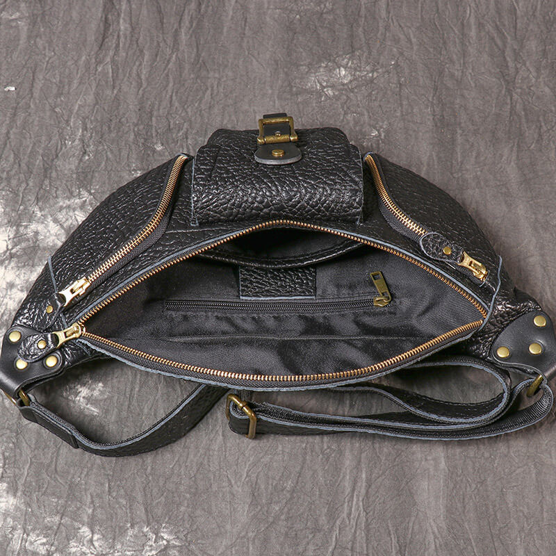 Hüfttasche Outdoor für Herren aus Leder Brusttasche Bauchtasche