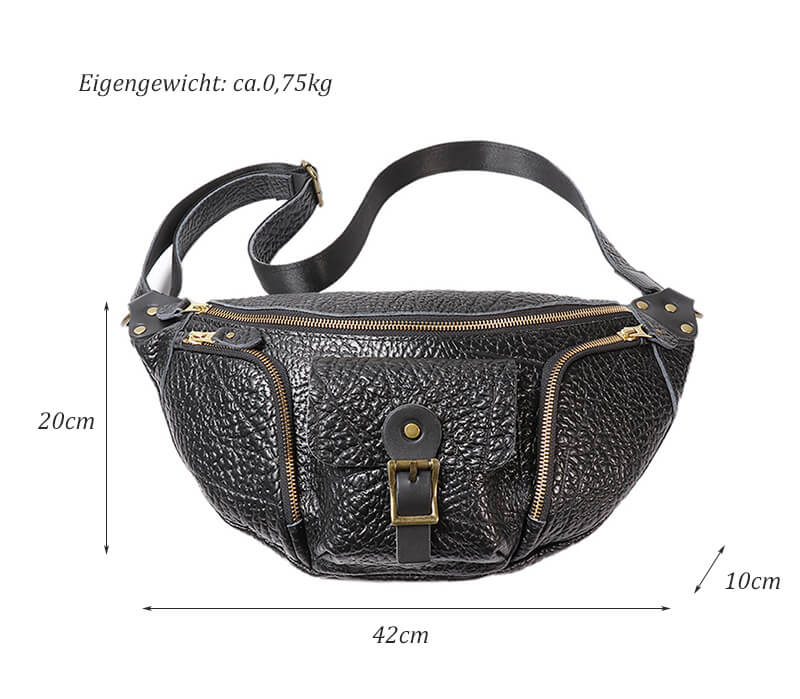 Hüfttasche Outdoor für Herren aus Leder Brusttasche Bauchtasche