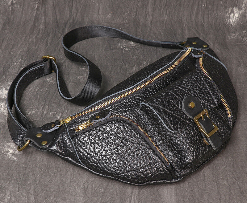 Hüfttasche Outdoor für Herren aus Leder Brusttasche Bauchtasche