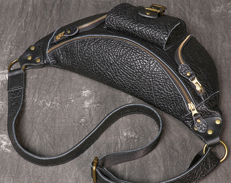 Hüfttasche Outdoor für Herren aus Leder Brusttasche Bauchtasche