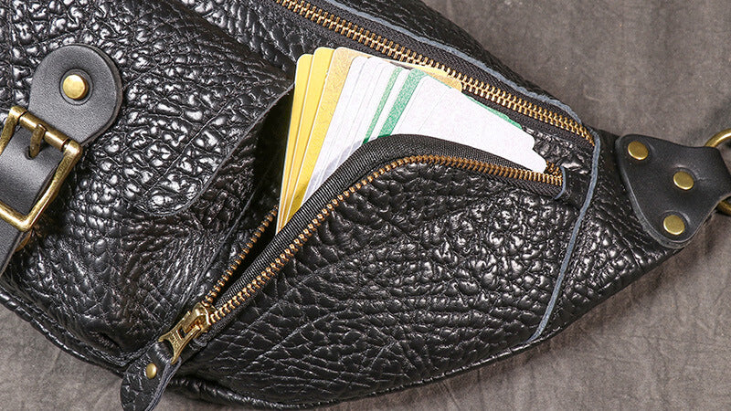 Hüfttasche Outdoor für Herren aus Leder Brusttasche Bauchtasche
