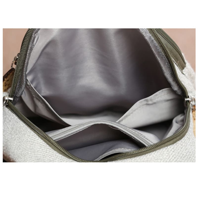 klein Damen Rucksack weiß Canvas landhausstil mit Kürbis