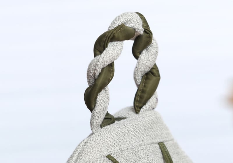 klein Damen Rucksack weiß Canvas landhausstil mit Kürbis