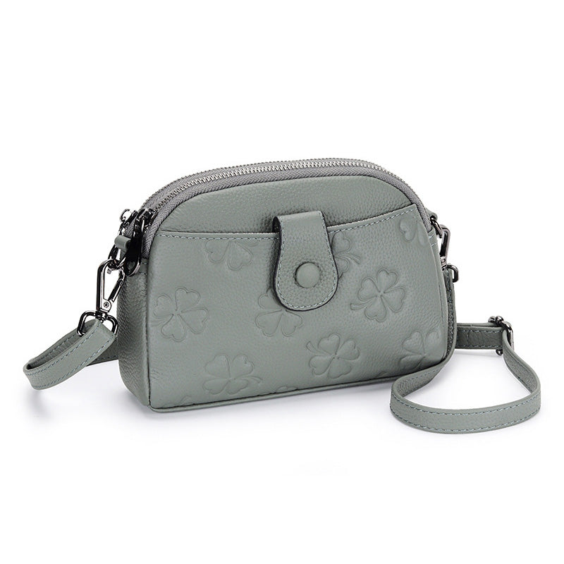 umhängetasche damen grün leder