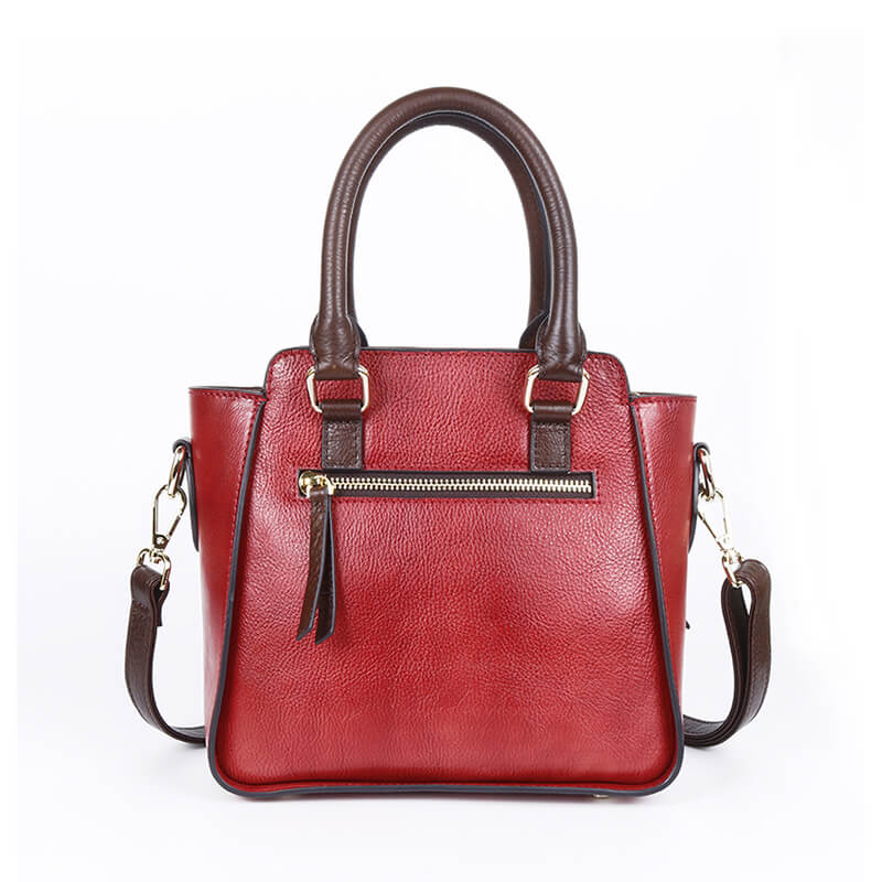 kleine Damen Umhängetasche mit Henkel Leder Handtasche Vintage