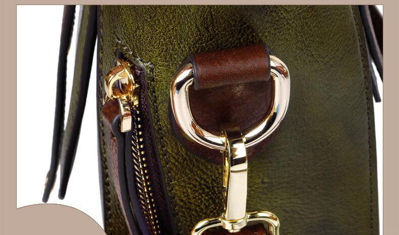 kleine Damen Umhängetasche mit Henkel Leder Handtasche Vintage